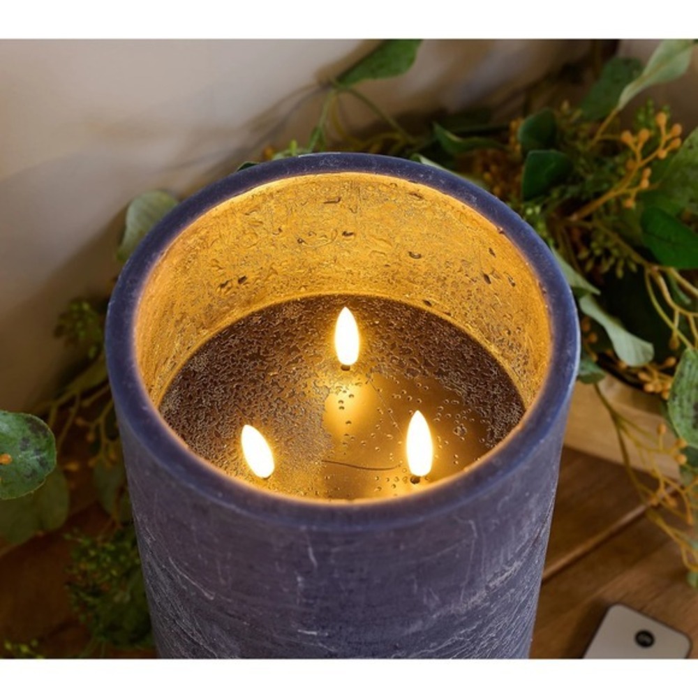 Home Reflections Flameless 6" x 10" Jumbo Candle Decor with Remote Control Gray - Picture 7 of 7